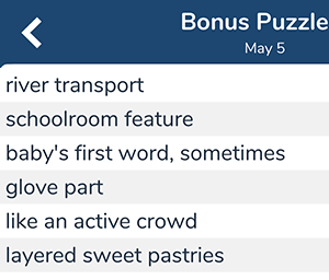 May 5th 7 little words bonus answers