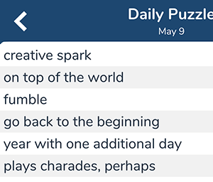 May 9th 7 little words answers