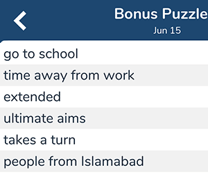 June 15th 7 little words bonus answers