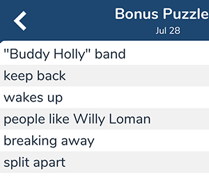 July 28th 7 little words bonus answers