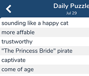 July 29th 7 little words answers