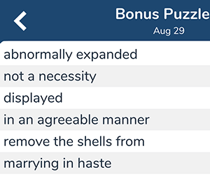 August 29th 7 little words bonus answers