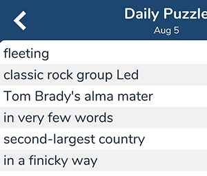 August 5th 7 little words answers