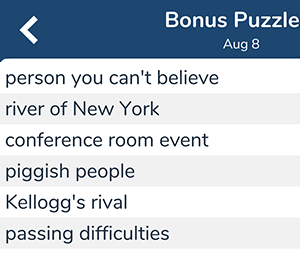 August 8th 7 little words bonus answers