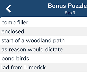 September 3rd 7 little words bonus answers