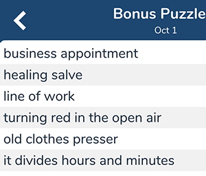 October 1st 7 little words bonus answers
