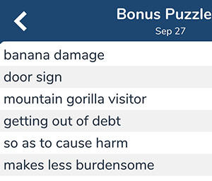 September 27th 7 little words bonus answers