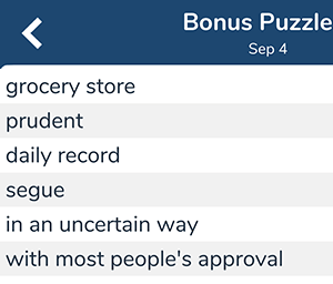 September 4th 7 little words bonus answers