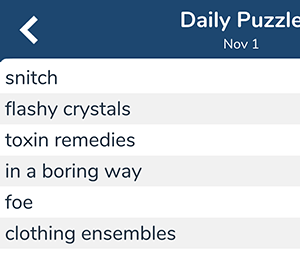 November 1st 7 little words answers