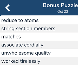 October 22nd 7 little words bonus answers