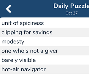 October 27th 7 little words answers