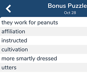 October 28th 7 little words bonus answers