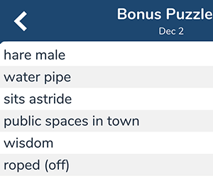 December 2nd 7 little words bonus answers