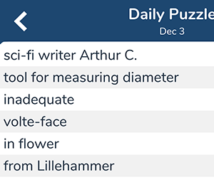 December 3rd 7 little words answers