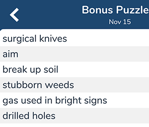 November 15th 7 little words bonus answers