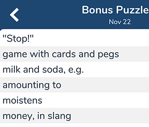 November 22nd 7 little words bonus answers