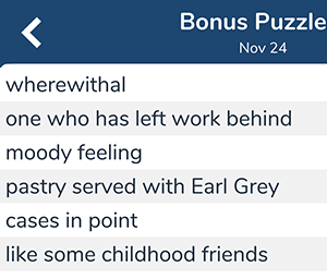 November 24th 7 little words bonus answers