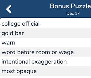December 17th 7 little words bonus answers