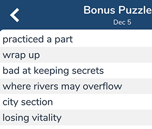 December 5th 7 little words bonus answers