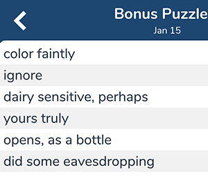 January 15th 7 little words bonus answers