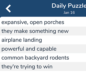 January 16th 7 little words answers