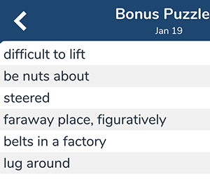 January 19th 7 little words bonus answers