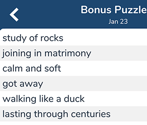 January 23rd 7 little words bonus answers