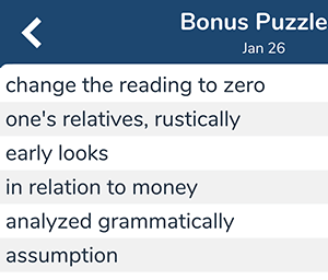 January 26th 7 little words bonus answers