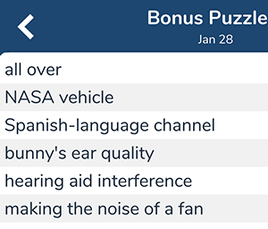 January 28th 7 little words bonus answers