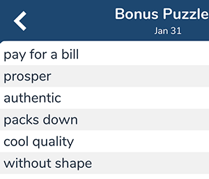 January 31st 7 little words bonus answers