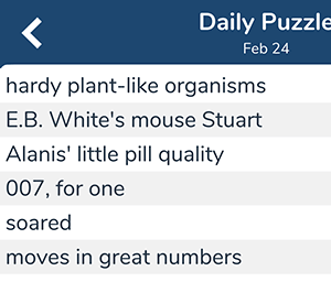 February 24th 7 little words answers