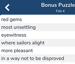 February 4th 7 little words bonus answers