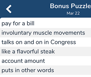 March 22nd 7 little words bonus answers