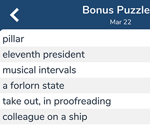 March 22nd 7 little words bonus answers