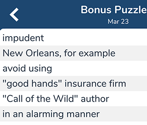 March 23rd 7 little words bonus answers
