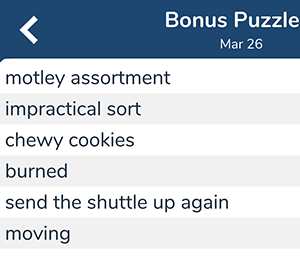 March 26th 7 little words bonus answers