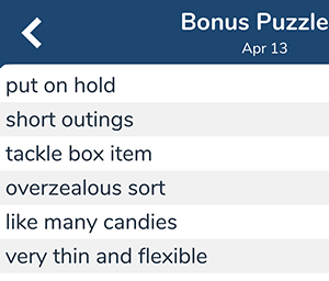 April 13th 7 little words bonus answers