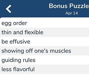 April 14th 7 little words bonus answers