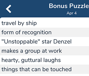 April 4th 7 little words bonus answers