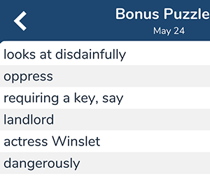 May 24th 7 little words bonus answers