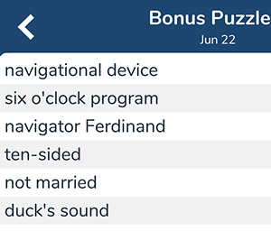 June 22nd 7 little words bonus answers