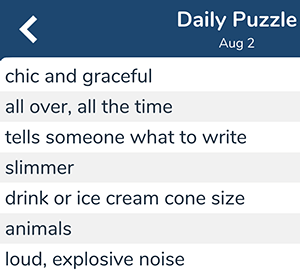 August 2nd 7 little words answers