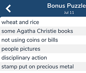 July 11th 7 little words bonus answers