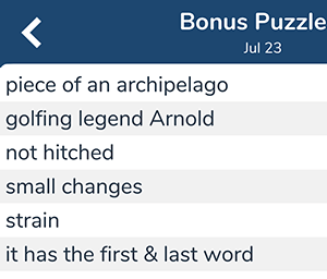 July 23rd 7 little words bonus answers