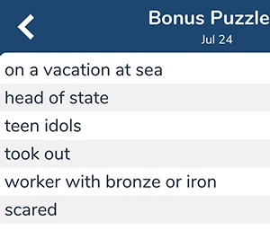 July 24th 7 little words bonus answers