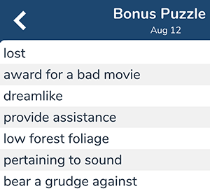 August 12th 7 little words bonus answers