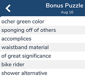 August 16th 7 little words bonus answers