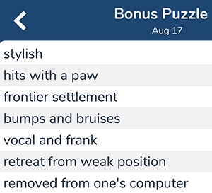 August 17th 7 little words bonus answers