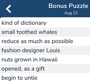 August 22nd 7 little words bonus answers