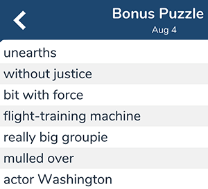 August 4th 7 little words bonus answers